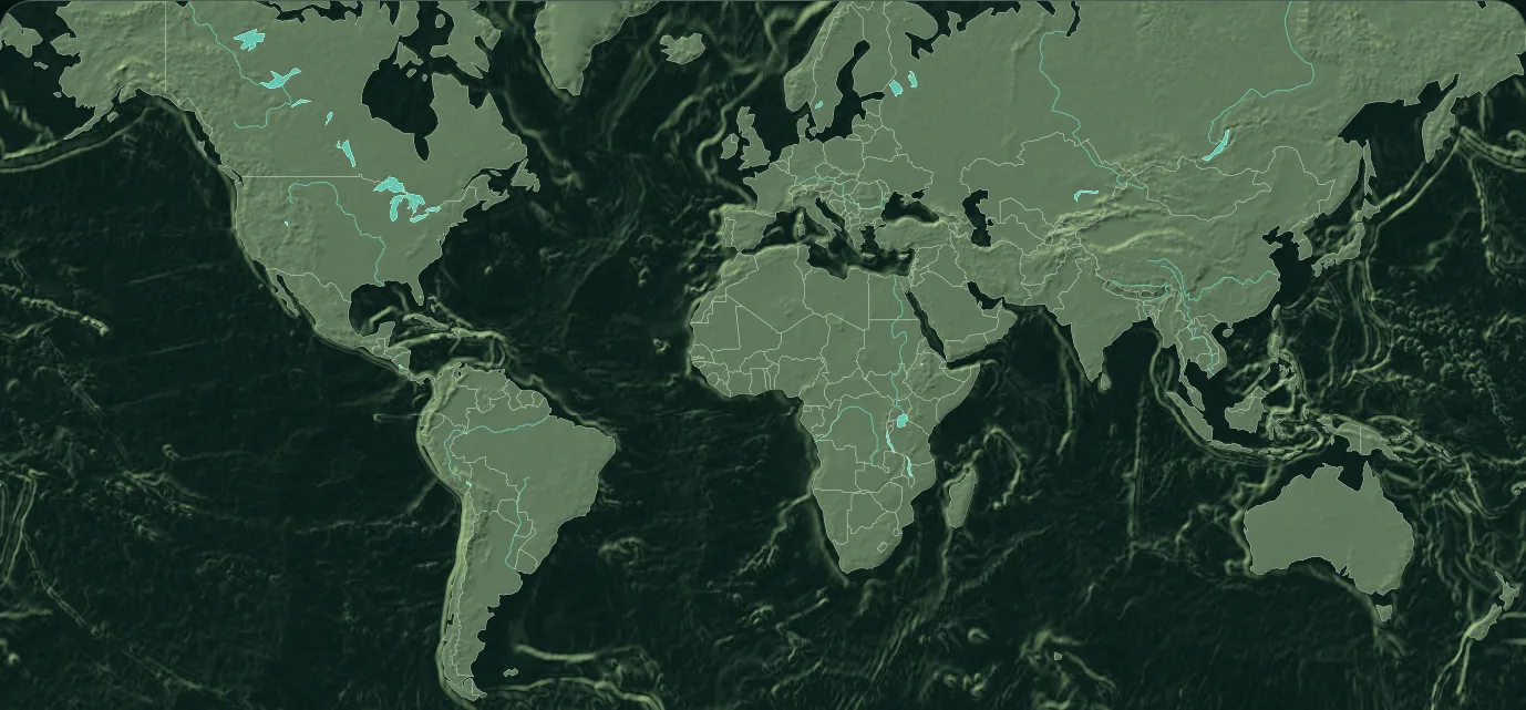Static terrain-style world map preview showing generalized country outlines from Natural Earth.